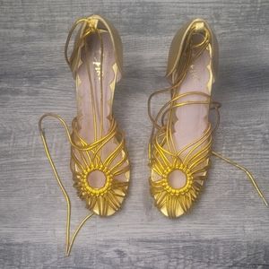 Miss L-Fire 'Paloma' Sandals (Size 40) in a Vibrant Gold Color!